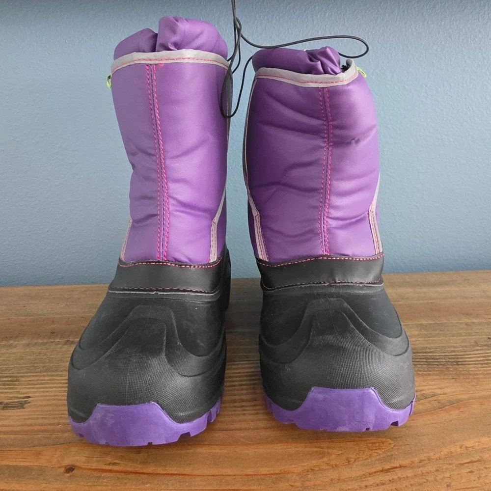 Western Chief Kids Selah Snow Boots Purple Black Waterproof Insulated Size 3